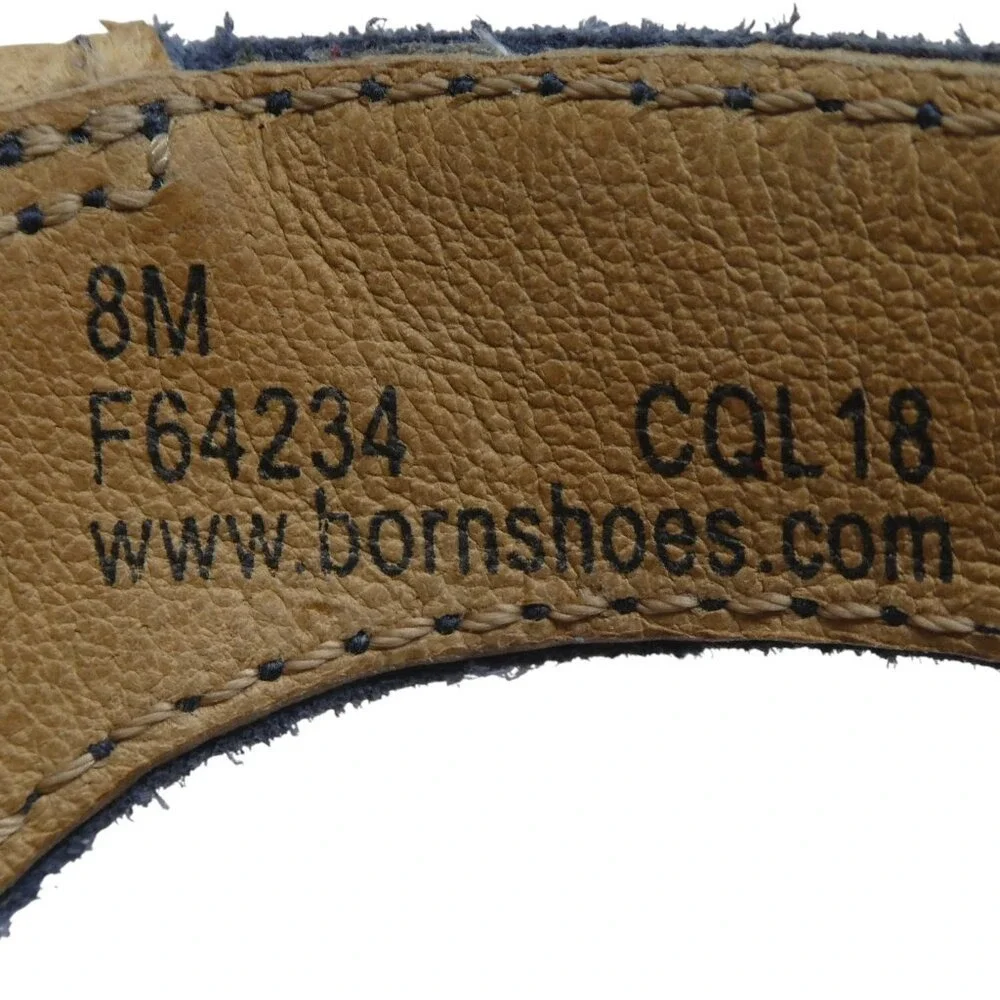 Born Monticello Wedge Sandals Womens 8 Blue Suede Bow‎ Espadrille